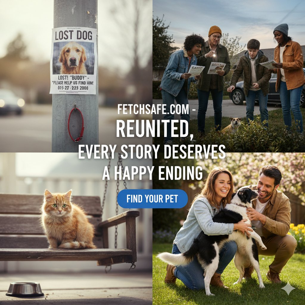 Happy family reunited with their pets using FetchSafe